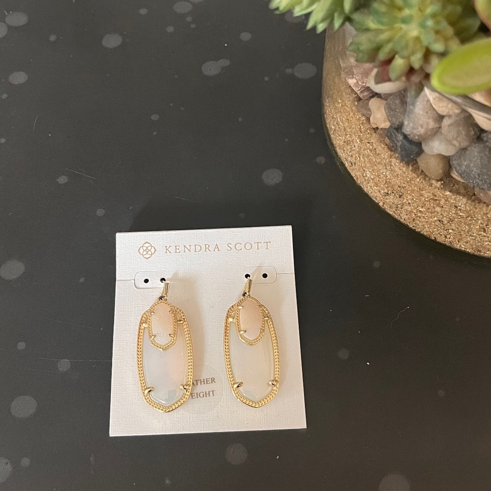 Gold Opalite Iridescent Drusy Emmy Earrings